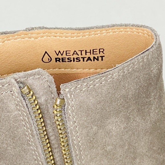 Vionic Womens Size 7 Ankle Boots Madeline Greige Grey Suede Zipper Booties WR - Picture 10 of 13